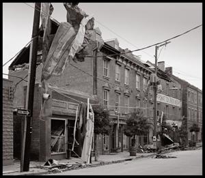 Tornado damage Aug. 6, 1993. Photo taken the following day.